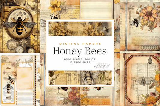 Honey Bee Junk Journal Pages